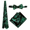 Gioberti Men's Formal 4pc Metallic Paisley Vest Necktie Bowtie and Pocket Square - 4 of 4