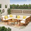 GDFStudio Abena Outdoor Acacia Wood 9 Seater Sectional Sofa Chat Set with Cushions - 2 of 4