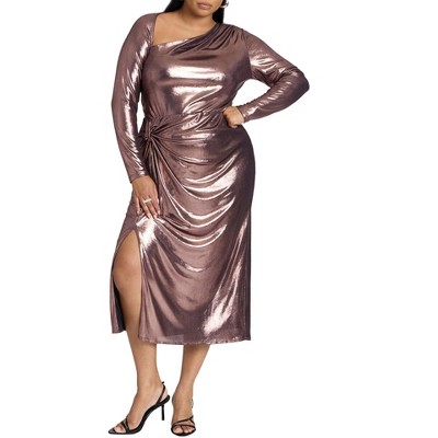 ELOQUII Women's Plus Size Twist Slit Skirt