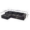 Christopher Knight Home Evelyn Modern 107.2" Corduroy Compressed 3-Seater Sectional Sofa with Convertible Ottoman - 3 of 4
