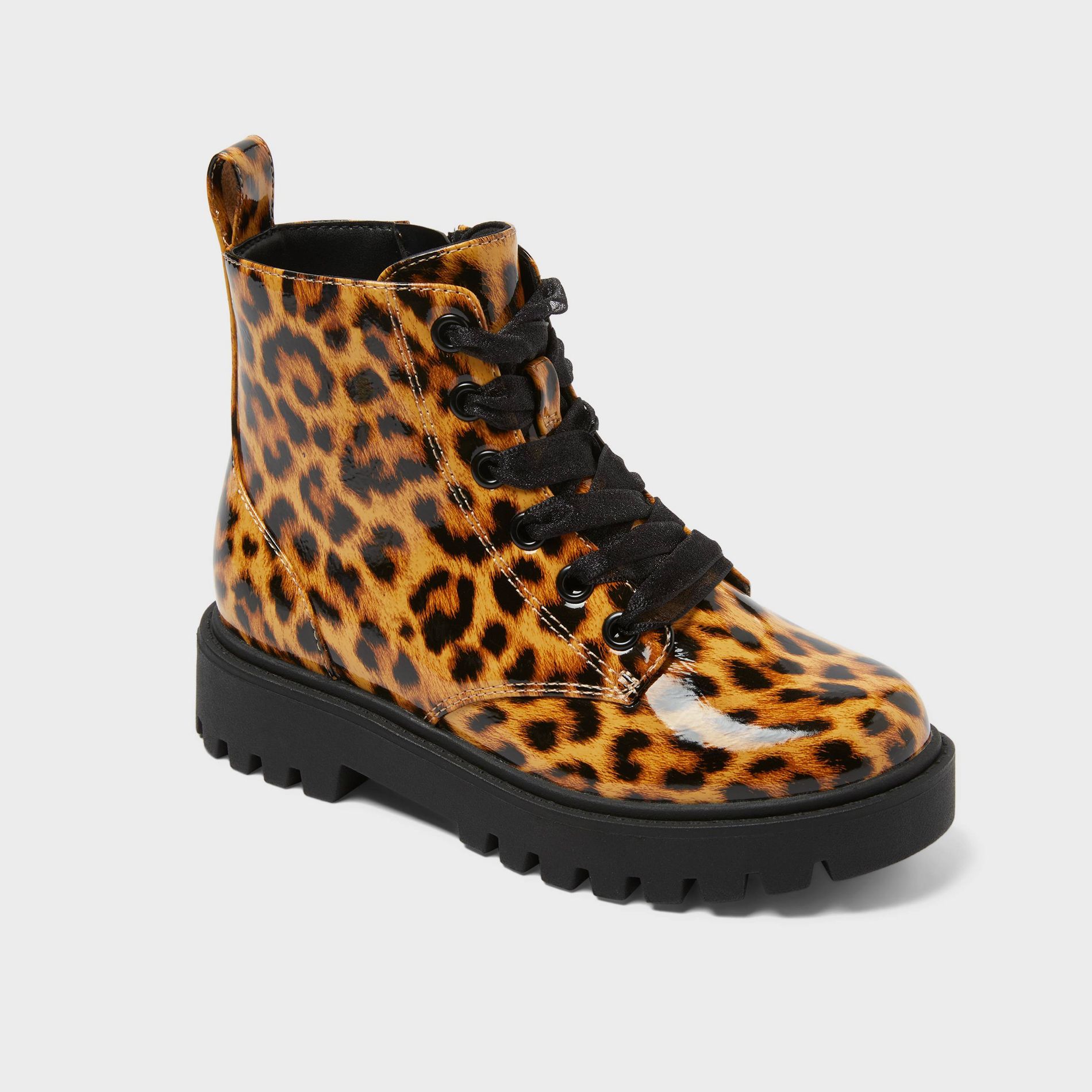 Kids' Kayden Lug Sole Lace-Up Zippered Booties - art class™ Tan