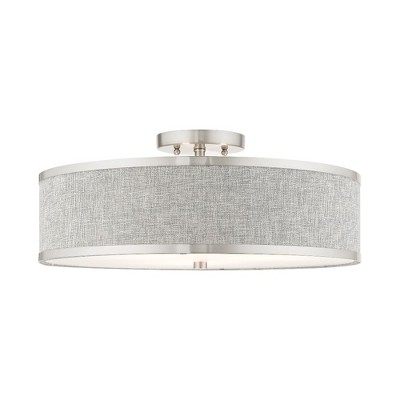 Livex Lighting Park Ridge 3 - Light Semi-Flush Mount in  Brushed Nickel