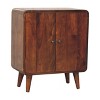 HomeRoots 26" Brown Solid Wood Accent Cabinet With Two Doors - 4 of 4