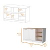 NicBex Kitchen Island Cart Morden Kitchen Carts with Storage, 2 Cabinet Doors and 3 Open Shelves for Kitchen, White - 2 of 4