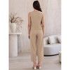 INSPIRE CHIC Women's Button Vest High Waist Pockets Textured Dressy Lounge Pants 2 Piece Suit Set - 3 of 4