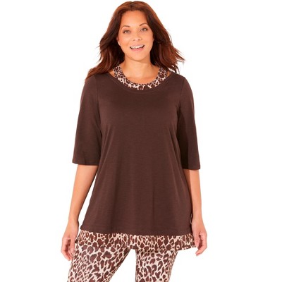 Catherines Women's Plus Size Petite Racerback Tank & Tunic Duet