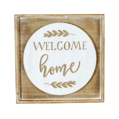 VIP Wood 14 in. Brown Welcome Home Sign