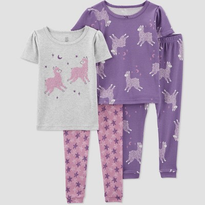  Carter's Just One You® Toddler Girls' 4pc Liamas and Stars Pajama Set - Purple