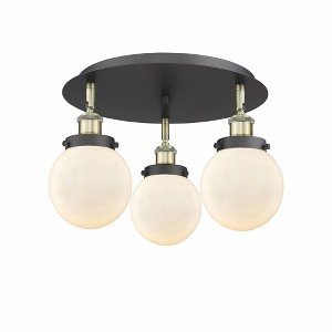 Beacon - 3 Light Flush Mount In Art Deco Style-9.63 Inches Tall and 17.75 Inches Wide - 1 of 1