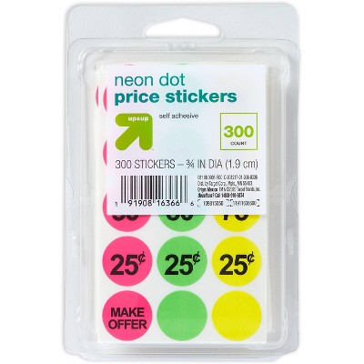 300ct Dot Price Stickers Neon - up & up™