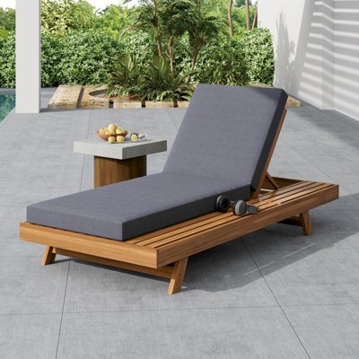 VisioGear Chaise Lounge Chairs, Pool Chairs Lounges with 4 Inch Thick Cushion, Beach Recliners with Adjustable Backrest, Dark Gray, 79"*37.75"*34"