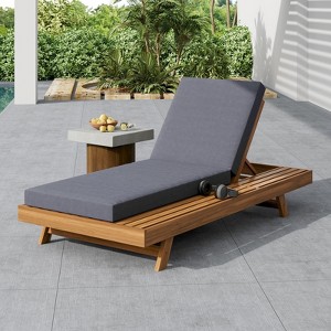 VisioGear Chaise Lounge Chairs, Pool Chairs Lounges with 4 Inch Thick Cushion, Beach Recliners with Adjustable Backrest, Dark Gray, 79"*37.75"*34" - 1 of 4