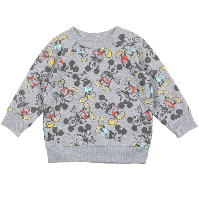 Disney Mickey Mouse French Terry Sweatshirt & Shorts Grey, 5 of 8