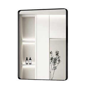 GlasFlength Decorative Wall Mirrors Rectangular Accent Mirror Wall Mirror Polished Mirror Decorative Mirror for Living Room, Black, 24"*36"*36" - 1 of 4