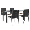 vidaXL 5 Piece Patio Dining Set Black Textilene and Steel - 3 of 4