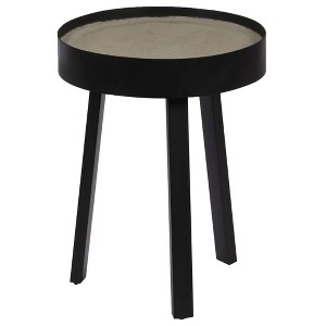 vidaXL Coffee Table Round End Table Living Room Sofa Table with Concrete Top - 15.7" x 21.7" - 1 of 4