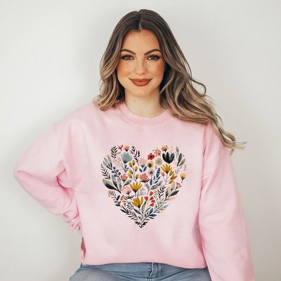 Simply Sage Market Women's Graphic Sweatshirt Heart Floral