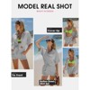 EXLURA Womens Summer 2 Piece Sets Casual Short Sleeve Striped Shirts Shorts Matching Sets Vacation Cruise Beach Outfits 2025 - 3 of 4