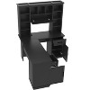 PAGED L Shaped Desk Modern Computer Desk with Storage Drawers, Cabinets, Open Shelves and Outlet, Home Office Desk for Study, Living Room - 4 of 4