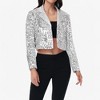 Anna-Kaci Women's Sequin Cropped Blazer Long Sleeve Sparkly Open Front Jacket - 2 of 4