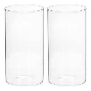 Unique Bargains Flower Candle Holder Glass Cylinder Vase 2 Pcs - 1 of 4