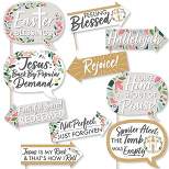 Big Dot of Happiness Funny Religious Easter - Christian Holiday Party Photo Booth Props Kit - 10 Piece