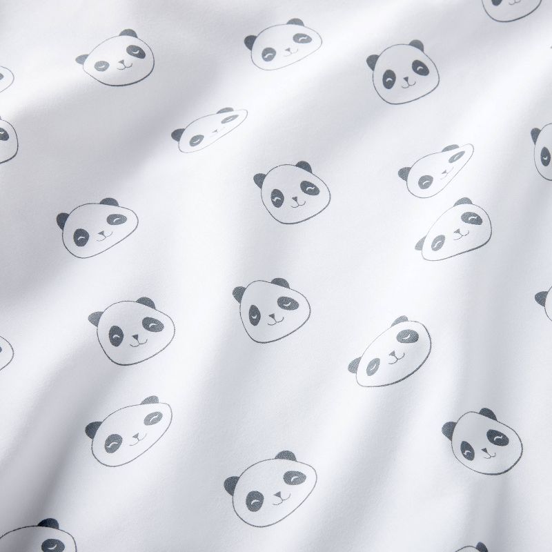 Panda Crib Fitted Sheet - Cloud Island&#8482; White/Gray, 5 of 7