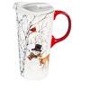 Evergreen Beautiful Joyful Snowman Ceramic Travel Cup with Matching Box - 4 x 5 x 7 Inches Indoor/Outdoor - 2 of 3