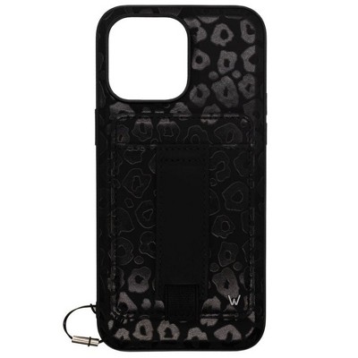 Walli Cases Blacked Out Leopard Magnetic Case with Wallet and Finger Strap