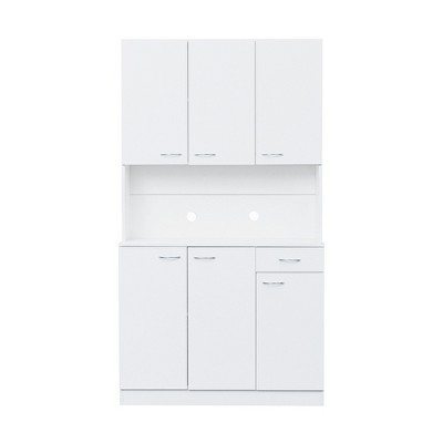 CLIHOME 70.87" 6 Doors Tall Wardrobe Storage Cabinets, Kitchen Sideboard Buffet Cabinet