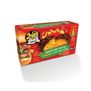 Juicy Lucy Angus Beef Burger Patties Stuffed with Jalapeno Cheese - 32oz - 1 of 4