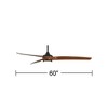60" Casa Vieja Modern 3 Blade Indoor Ceiling Fan with Dimmable LED Light Remote Control Matte Black Koa for Living Kitchen House Bedroom Family Dining - 4 of 4