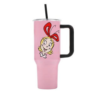 The Grinch Cindy Lou Who 40 Oz Pink Stainless Steel Tumbler with Handle - 1 of 4