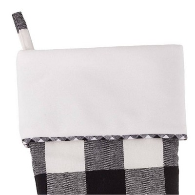 20in Black and White Buffalo Check HangRight Christmas Stocking