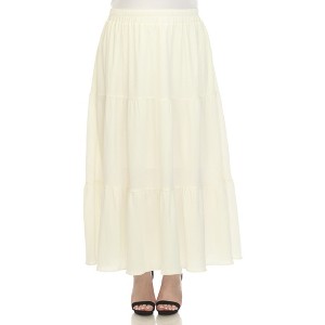 Plus Size Pleated Tiered Maxi Skirt - 1 of 4