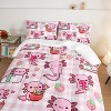 Acoinel 3 Pcs Cute Axolotls Lightwight Ultra Soft Comforter Set with 2 Pillowcases, Pink - 4 of 4