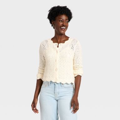 Women's Western Crafted Cardigan - Universal Thread™ Cream XS