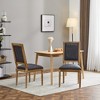 TiramisuBest [Set of 2] French Country Dining Chairs with Cane Back & Upholstered Seats, Fluted Legs, Rustic Blue Gray Finish - 2 of 4