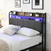 Bed Frame with Storage Headboard and Drawers, Metal Frame Platform Bed,(Only includes bed frame and end storage basket) Black Twin Size - 4 of 4