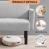 Convertible Futon Sofa Bed, 75.5” Linen Flannel Loveseat Couch Bed With Solid Wood Legs - 3 of 4