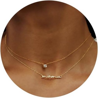 Adjustable Mama Necklace - For New Moms/Grandmas, Hypoallergenic Layered Chain, Thoughtful Mother's Day & Birthday Gift