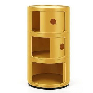 Haitral 3 Drawer Barrel Nightstand Yellow - 1 of 4