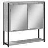 CLIHOME Modern Wall-Mounted 2 Doors Bathroom Mirror Cabinet Engineered Wood for Storage - 2 of 4