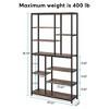 Resenkos Bookshelf, Bookcase Standing Shelf Unts,79" Tall Bookshelf, 8-Tier Staggered Etagere Bookcase Shelving Unit Brown - 2 of 4