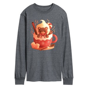Men's - Instant Message - Bear Cocoa Mug Long Sleeve Graphic T-Shirt - 1 of 4