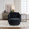 Aortzio 40.35"W 360 Swivel Chair Upholstered Accent Chair With Round Storage Ottoman - 2 of 4