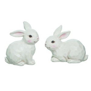 Transpac Large Sculpted Easter Bunny Figurines Set of 2 Home Decorations Easter - 1 of 1