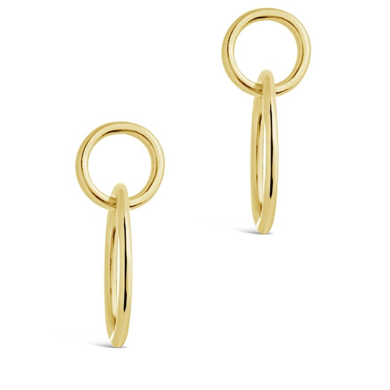 SHINE by Sterling Forever Sterling Silver Simple Interlocking Circle Dangle Earrings - Gold, 2 of 3