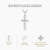 GILDED 1/10 CTTW Lab Grown Diamond Cross Pendant in Sterling Silver, 18 Inch Chain - 2 of 4