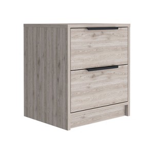NicBex 16.1 inch Wide Nightstand with 2 Drawers, Modern Side Table with Solid Wood Frame and Metal Handles,Bedside Table for Bedroom,Living Room - 1 of 4